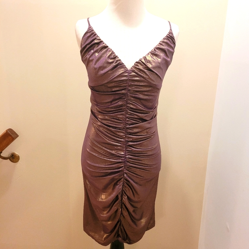 Purple and Gold Shimmer Party Dress